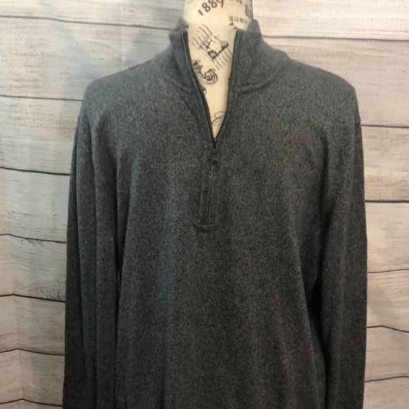 Banana Republic Pima Cotton Cashmere Quarter 1/4 Zip Gray Size Large - Picture 3 of 10